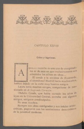 Capítulo XXVIII - Celos y lágrimas.