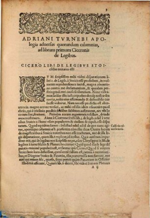Apologia adversus quorundam calumnias ad libr. primum Ciceronis de legibus