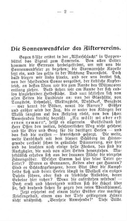 Die Sonnenwendfeier des Alstervereins.