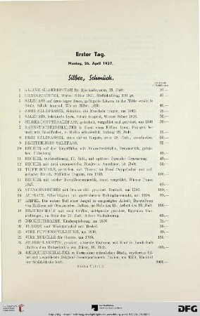 Erster Tag: Montag, 26. April 1937 (Nr. 1-245)