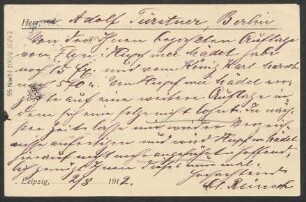 Brief an Adolph Fürstner  : 02.08.1912