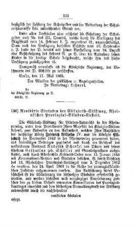 Revidirte Statuten der Elisabeth-Stiftung, Rheinische Provinzial-Blinden-Anstalt : [III. Elementarschulwesen]