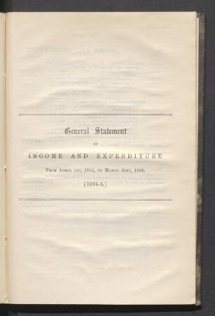 General statement of income and expenditure