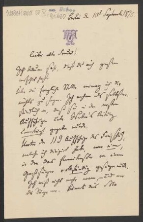Brief an Friedrich Wilhelm Jähns : 10.09.1878