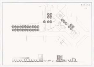 Moritzplatz, Berlin-Kreuzberg Schinkelwettbewerb 1983: Lageplan, Ansichten 1:500