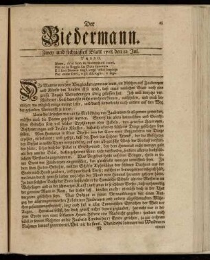 Zwey und sechzigstes Blatt 1728 den 12 Jul.