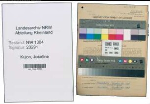 Entnazifizierung Josefine Kujon , geb. 24.01.1910 (Filialleiterin)