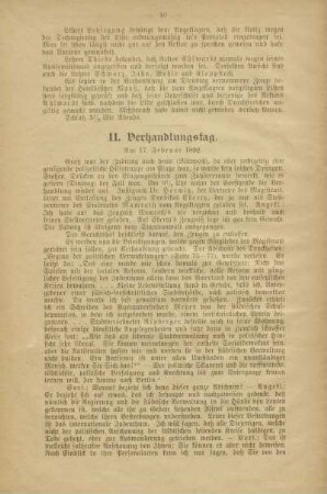 II. Verhandlungstag am 17. Februar 1892