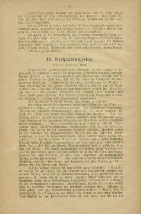II. Verhandlungstag am 17. Februar 1892