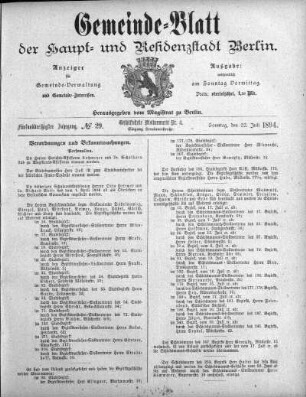 1894,29: No. 29, 22. Juli 1894
