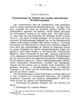 Vierter Abschnitt. Kapitalanlagen im Ausland und sonstige internationale Wertübertragungen.