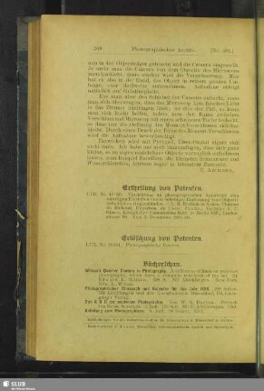 Ertheilung von Patenten
