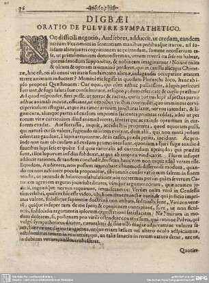 DIGBAEI ORATIO DE PULVERE SYMPATHETICO.