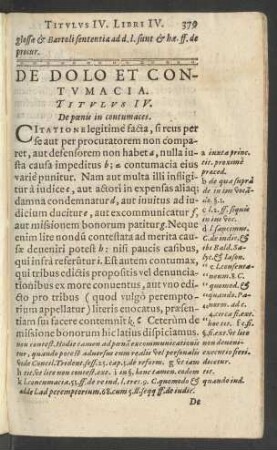 De Dolo Et Contumacia. Titulus IV.