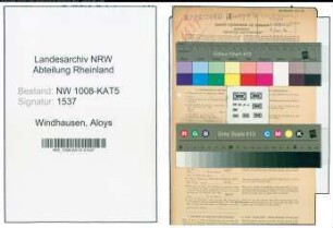 Entnazifizierung Aloys Windhausen , geb. 06.08.1889 (Buchdrucker)