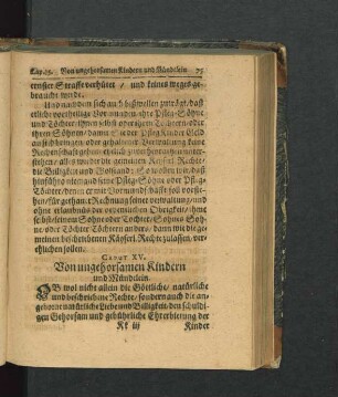 Caput XV. Von ungehorsamen Kindern und Mündelein.