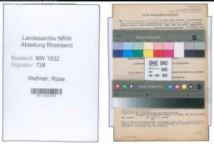 Entnazifizierung Rosa Wehner , geb. 31.05.1886 ()