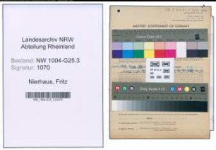 Entnazifizierung Fritz Nierhaus , geb. 06.09.1903 (Kaufmann)