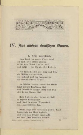 IV. Aus andern deutschen Gauen