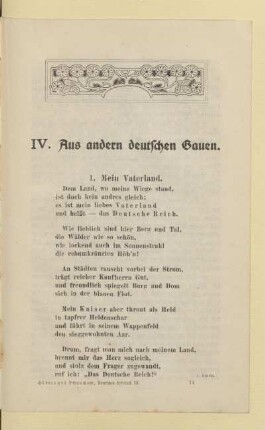IV. Aus andern deutschen Gauen