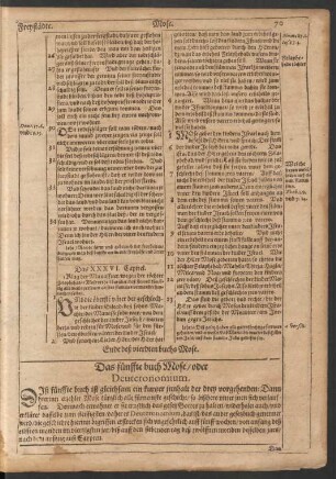 Das fünffte buch Mose/ oder Deuteronomium.