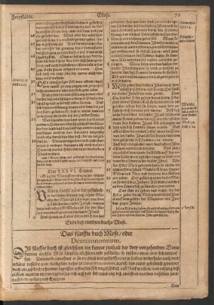 Das fünffte buch Mose/ oder Deuteronomium.