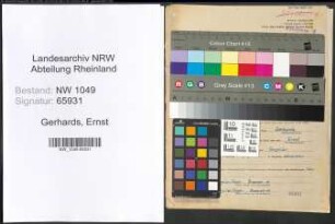 Entnazifizierung Ernst Gerhards , geb. 03.06.1921 ()