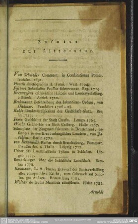 Zusaetze zur Litteratur