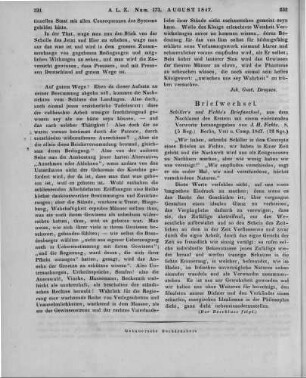 Schiller's und Fichte's Briefwechsel. Aus dem Nachlasse des Erstern mit einem einleitenden Vorworte hrsg. v. I. H. Fichte. Berlin: Veit & Co. 1847