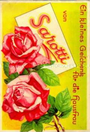 Werbeschrift mit Rezepten für Süßwaren aus "Sarotti"-Erzeugnissen - Sachkonvolut