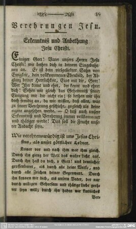 Verehrungen Jesu