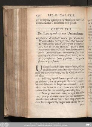 Caput XIII. De Iure quod habent Universitates.