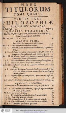 INDEX TITULORUM TOMI QUARTI.