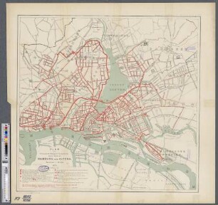 Plan zur Veranschaulichung der Sielsysteme der Städte Hamburg und Altona