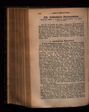 XII. Oeffentliche Badeanstalten.
