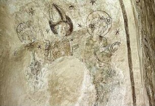 Gekrönte Heilige mit Buch, Heiliger Erasmus und Heilige Dorothea