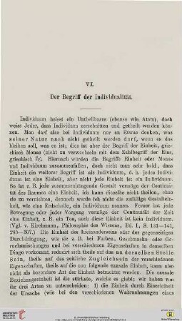 VI. Der Begriff der Individualität