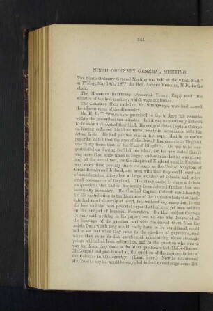 Extra-Ordinary General Meeting: Adjourned discussion on Captain Colomb´s Paper on Imperial and Colonial Responsibilities in War.