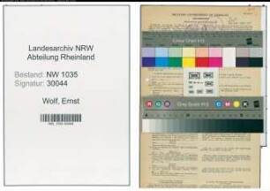 Entnazifizierung Ernst Wolf , geb. 05.04.1896 (Schlosser)