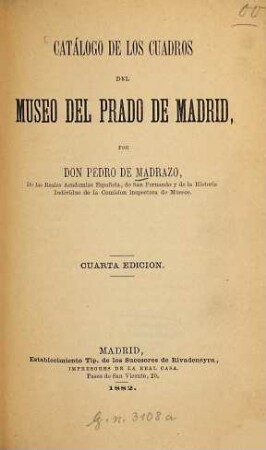 Catálogo de los cuadros del Museo del Prado de Madrid