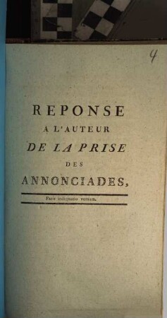 Reponse A L'Auteur De La Prise Des Annonciades