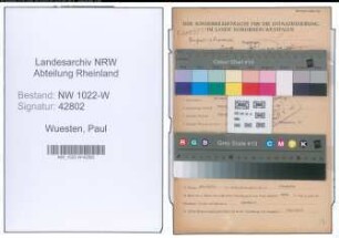 Entnazifizierung Paul Wuesten , geb. 30.09.1875 (Kaufmann)