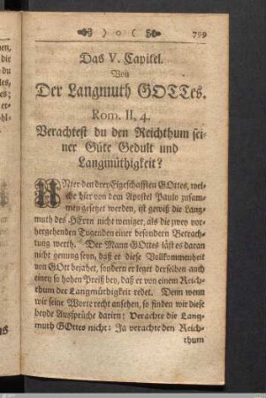 Das V. Capitel. Von Der Langmuth Gottes.