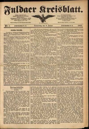 Ausgabe vom Donnerstag, den 08. Januar 1903.