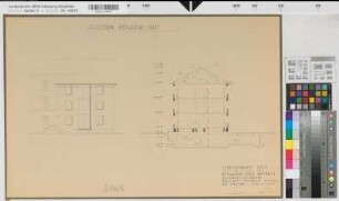 Soest, Amtsgericht und Gefängnis, Erweiterungsbau, Querschnitt, Ostansicht, Baubestandszeichnung