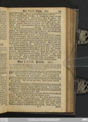Der LXVII. Psalm.