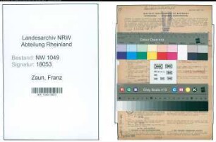 Entnazifizierung Franz Zaun , geb. 02.03.1885 (Landwirt)