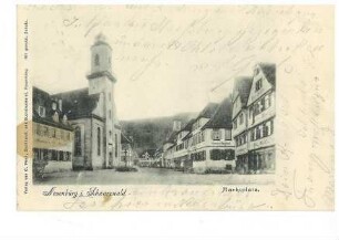 Marktplatz und Kirche in Neuenbürg im Schwarzwald