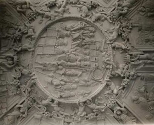 Bautzen. Ortenburg. Audienzsaal. Stuckdecke . Mittelfeld der Decke, 1662