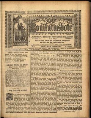 Erste Ausgabe vom Sonntag, den 29. September 1912.